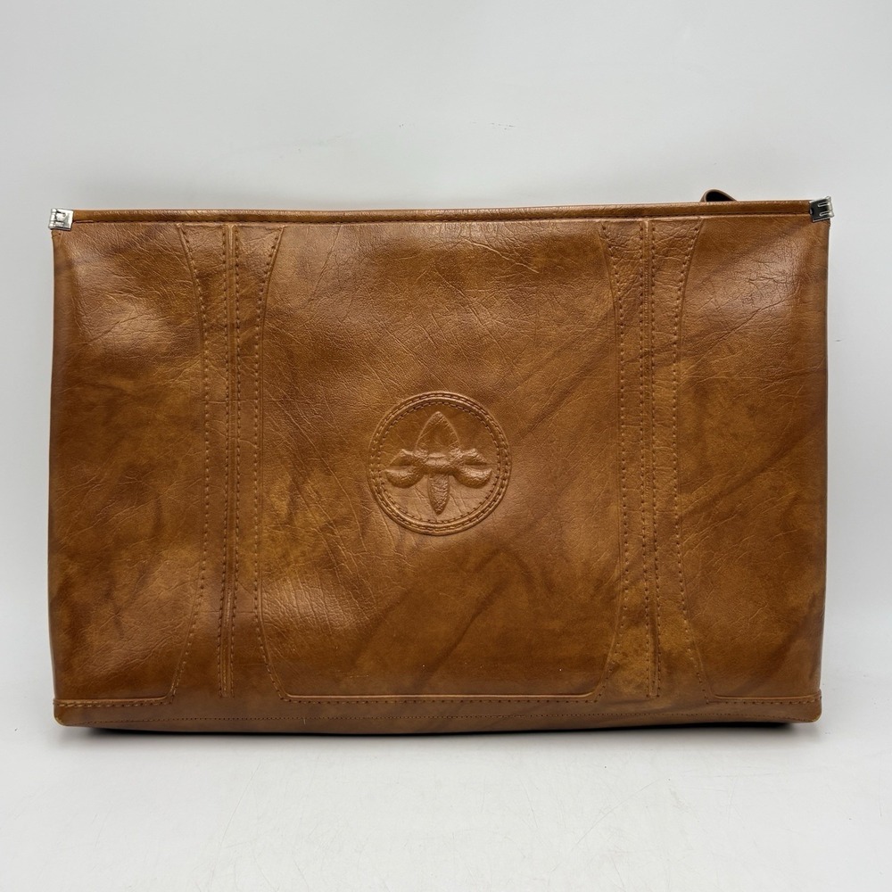Vintage 1975 American Tourister Portfolio Briefcase Brown Faux Leather Case
